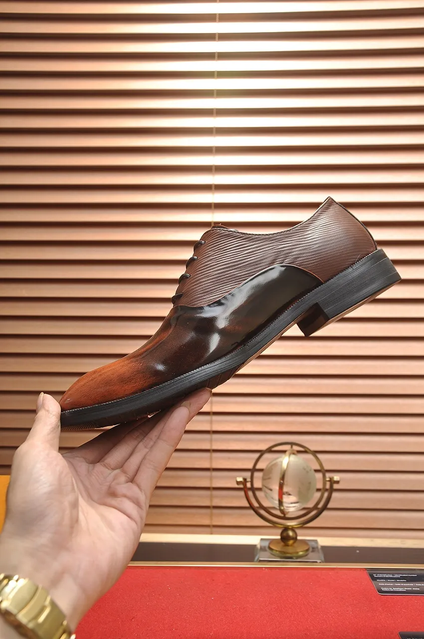 Men's shoes💰460💶【LOUIS VUITTON】(sheepskin lining) new cowhide LV formal shoes🎩🎩❗️🆘made one to one at the counter🎩original quality, imported cowhide upper➕full sheepskin lining➕original rubber outsole, {high quality visible}👣Size: 38-45 (45 custom-made)